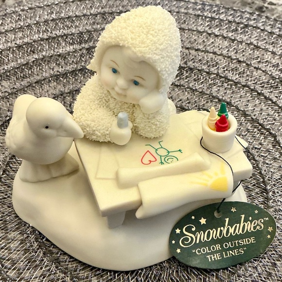 Snow Babies Other - Snowbabies (Color Outside The Lines) Dept 56 Retired Collectible Figurine Bisque